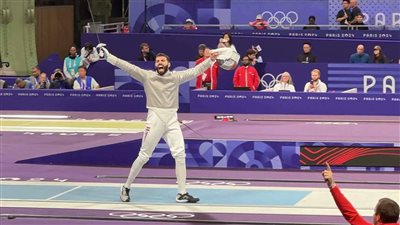 أولمبياد باريس، شاهد رد فعل زوجة زياد السيسي لحظة تأهله لنصف نهائي سلاح الشيش (فيديو)