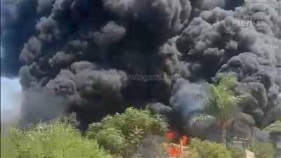 حريق هائل في مخزن مواد كيماوية بالمنوفية (فيديو)