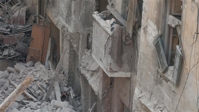 انهيار عقار فى ميدان الحرية بحي المعادي