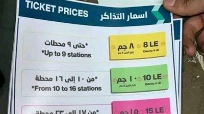 اليوم، تطبيق الزيادات الجديدة في أسعار تذاكر المترو بجميع الخطوط