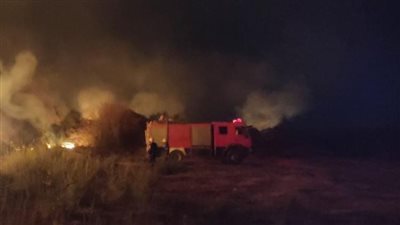 كلاكيت ثالث مرة، حريق هائل بمزرعة الصرف الصحي في الكولا بسوهاج 