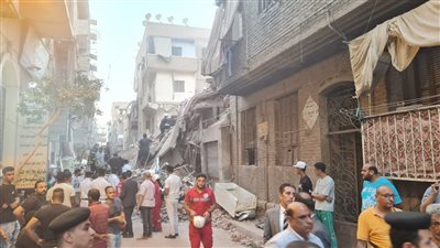 محافظة القاهرة: قطع المرافق عن عقار شبرا المنهار 