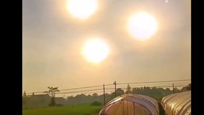 ظهور 3 شموس بالسماء يثير الفزع، والنشطاء يربطون الظاهرة بيوم القيامة (فيديو)