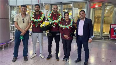  مجلس إدارة نادي المقاولون العرب يستقبل أبطال العالم فى كرة السرعة |صور