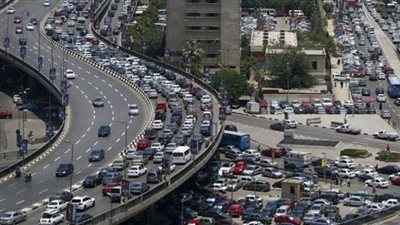 كثافات مرورية عالية بكوبري أكتوبر