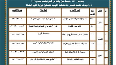القوى العاملة بالقليوبية توفر 832 فرصة عمل للشباب 