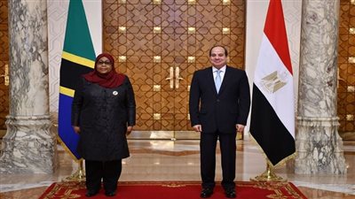 شاهد.. وقائع المؤتمر الصحفي للسيسي ورئيسة تنزانيا بقصر الرئاسة المصري