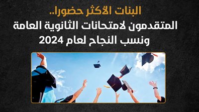 البنات الأكثر حضورا.. المتقدمون لامتحانات الثانوية العامة ونسب النجاح لعام 2024 (انفوجراف)