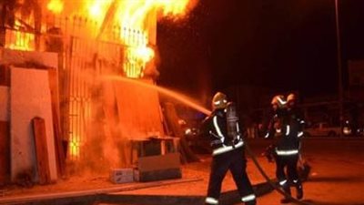 حريق يلتهم مخزن مواد غذائية في الهرم 