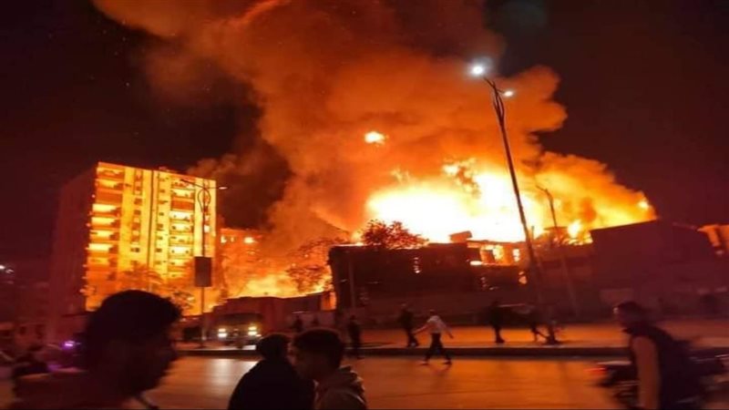 حريق هائل بشارع الجلاء،