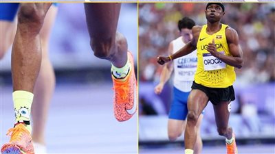 طرائف أولمبياد باريس، عداء أوغندي يرتدي جوارب سبونج بوب