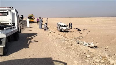 مصرع وإصابة 7 أشخاص إثر انقلاب ميكروباص بـ صحراوي المنيا