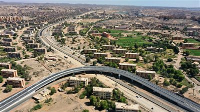 تصوير جوي لتشغيل كوبري أعلى مزلقان السيل بأسوان