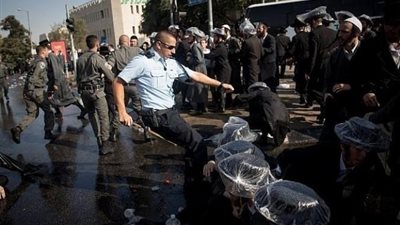 مظاهرات وشغب، شرطة الاحتلال تعتقل 5 من الحريديم في القدس