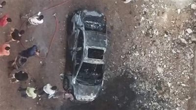 تفحم سيارة ملاكي في المحلة بالغربية 