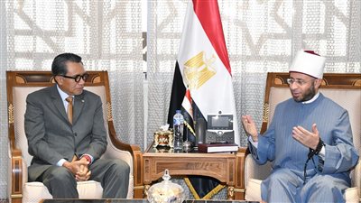وزير الأوقاف يستقبل سفير إندونيسيا بالقاهرة لبحث التعاون المشترك 