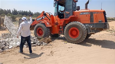 إزالة 24 حالة تعدٍّ على الأراضي الزراعية وأملاك الدولة بالقصاصين (صور) 