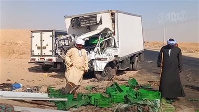 مصرع شابين في حادث تصادم على صحراوي الأقصر (صور) 