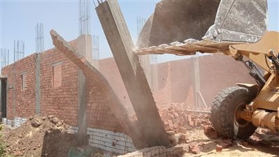 إزالة فورية للتعدي على أراضي زراعية بقرية دندرة في قنا