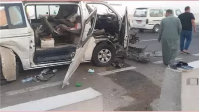 إصابة 9 أشخاص في انقلاب ميكروباص بطريق شبرا - بنها الحر
