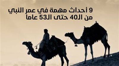 9 أحداث مهمة في عمر النبي من الـ40 حتى الـ53 عاما (انفوجراف)