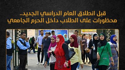 قبل انطلاق العام الدراسي الجديد.. محظورات على الطلاب داخل الحرم الجامعي (انفوجراف)