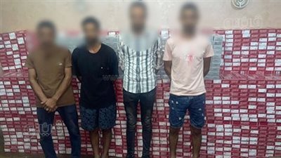 ضبط كميات من السجائر مجهولة المصدر بحوزة 4 أشخاص بالوايلى