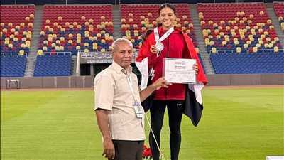 شذى حسام لاعبة المشروع القومي للموهبة تحصد ذهبية البطولة العربية لألعاب القوى