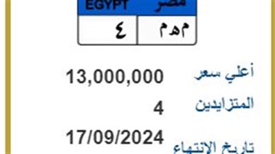 نسر بـ 425 ألفا ومهم بـ 13 مليون جنيه، أسعار اللوحات المعدنية الجديدة 