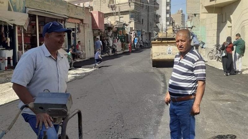 رصف عدد من الشوارع