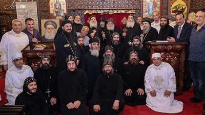 لجنة الرهبنة بالأرثوذكسية تدشن كنيسة في دير الملاك بجرجا