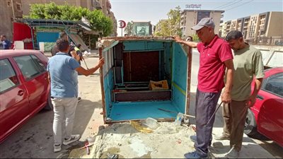حملة لإزالة الأكشاك والجراجات المخالفة في الإسماعيلية (صور)