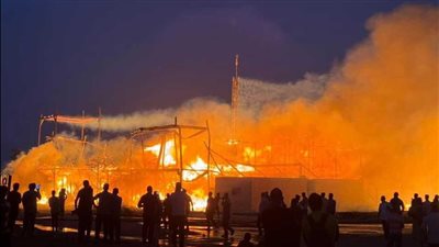 تفاصيل حريق مدينة الإنتاج الإعلامي، النيران تلتهم طابقين من الخشب لـ 3 لوكيشنات تصوير، أخشاب وجمالونات ومواد سريعة الاشتعال السبب (فيديو وصور)