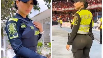  أصبحت مركز اهتمام ملايين المشجعين، شرطية تخطف الأنظار في مباراة كرة قدم بالدوري الكولومبي (صور)