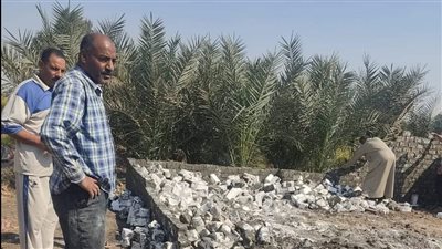 إزالة حالة تعد علي أرض زراعية في الدقهلية 