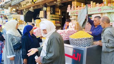 إقبال زوار مولد البدوي على بائعي الحمص والحلاوة (فيديو)