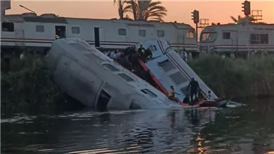 23 مصابا حصيلة أولية، تفاصيل حادث تصادم قطاري المنيا (بث مباشر)