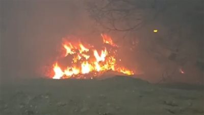 السيطرة على حريق اندلع في مخلفات وأشجار بطريق الواحات الصحراوي