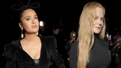 دفع باليد ومشادة كلامية، ماذا حدث بين نيكول كيدمان وسلمي حايك بعرض أزياء بباريس (فيديو)