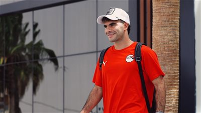 تحرك لاعبي منتخب مصر نحو ملعب مباراة موريتانيا في تصفيات أمم أفريقيا