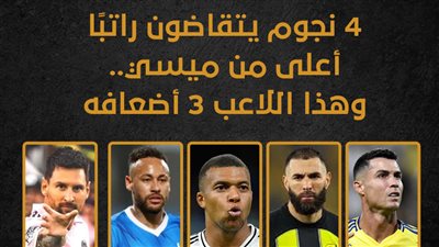 4 نجوم يتقاضون راتبًا أعلى من ميسي.. وهذا اللاعب 3 أضعافه (إنفوجراف)