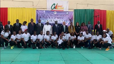 إيهاب أمين ووزير الشباب الكاميروني يشهدان افتتاح معسكر تدريب الجمباز الأفريقي