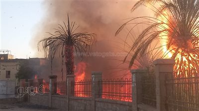 النيران امتدت للمنازل المجاورة، حريق هائل بمحيط معبد الكرنك في الأقصر (صور)