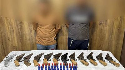 ضبط عنصرين إجراميين في بني سويف للاتجار بالأسلحة النارية 