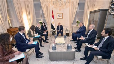  شاهد| السيسي يلتقي رئيسة وزراء تونس ووزير الاقتصاد الفرنسي