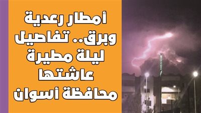 أمطار رعدية وبرق.. تفاصيل ليلة مطيرة عاشتها محافظة أسوان| فيديوجراف