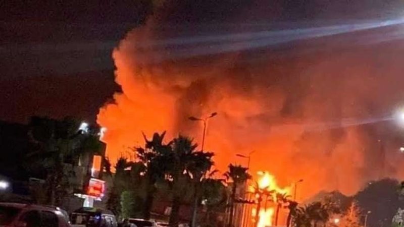 حريق مبنى نايل سات