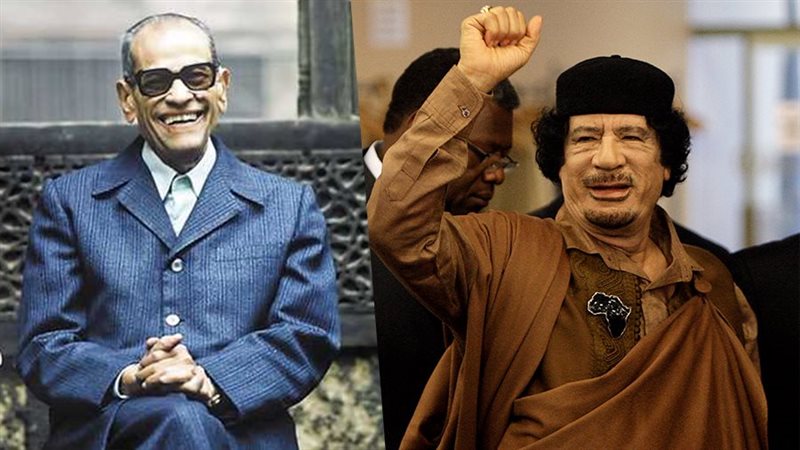 القذافي ونجيب محفوظ
