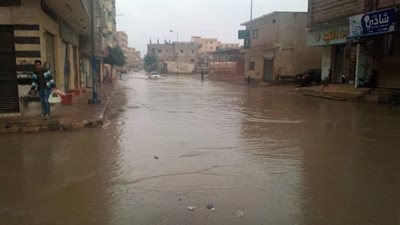 لليوم الثاني.. سقوط أمطار غزيرة على شمال سيناء 