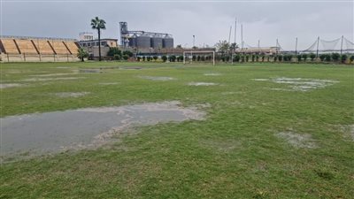 الغاء مباراة دمنهور وسبورتنج بالقسم الثاني بسبب الامطار | صور 